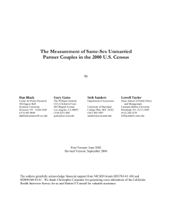 The Measurement of Same Sex Couples in the 2000 Census