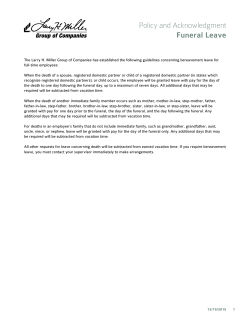 Policy and Acknowledgment Funeral Leave