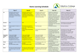 Home Learning Schedule