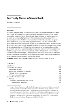 Tax Treaty Abuse: A Second Look