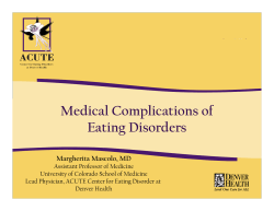 Medical Complications of Eating Disorders