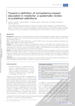 Toward a definition of competency-based education in medicine: a