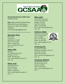 2016 NTGCSA Membership Directory