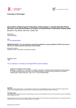 Association of Stereoregular Poly(methyl methacrylates). 6. Double