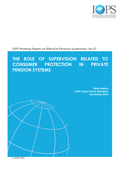 The Role of Supervision Related to Consumer Protection in