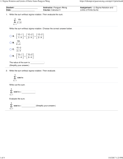 1.3 Sigma Notation and Limits of Finite Sums