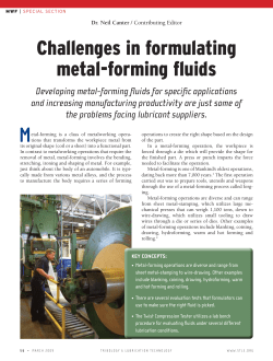 Challenges in formulating metal-forming fluids