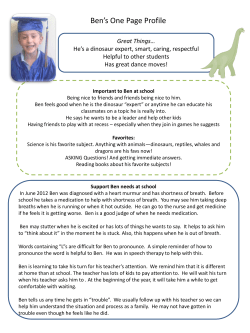 Ben`s one-page profile - Personalising Education