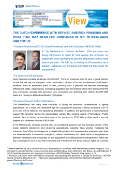 the dutch experience with defined ambition pensions