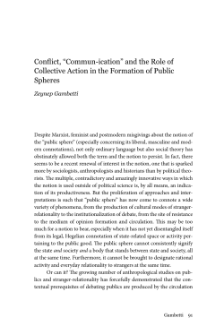 Conflict, &ldquo;Commun-ication&rdquo; and the Role of Collective Action in the