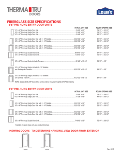 fiberglass size specifications