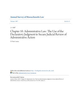 Chapter 10: Administrative Law: The Use of the Declaratory