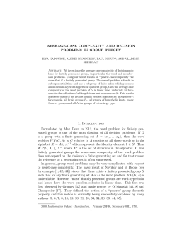 AVERAGE-CASE COMPLEXITY AND DECISION PROBLEMS IN