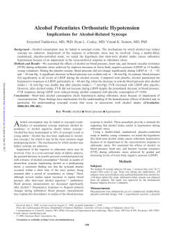 Alcohol Potentiates Orthostatic Hypotension