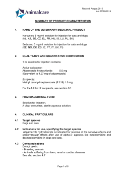 SUMMARY OF PRODUCT CHARACTERISTICS 1