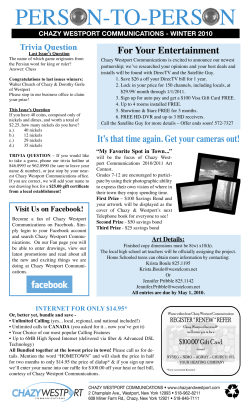 Spring 2010 Person to Person - Chazy Westport Communications