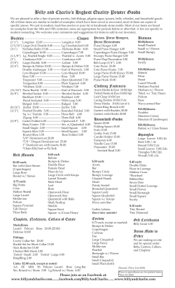 Current Prices, 2016 - Billy and Charlie`s