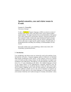 Spatial semantics, case and relator nouns in Evenki