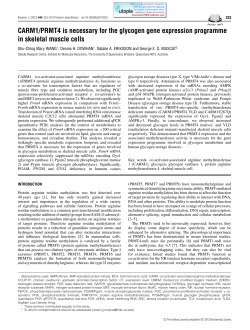 CARM1/PRMT4 is necessary for the glycogen gene expression