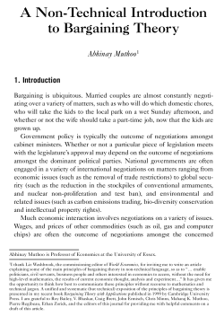 A Non-Technical Introduction to Bargaining Theory
