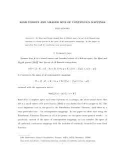 SOME POROUS AND MEAGER SETS OF CONTINUOUS