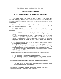 2015 EEO Report - WPER Positive Hits