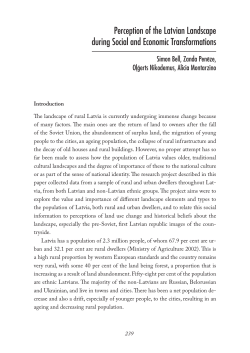 Perception of the Latvian Landscape during Social and Economic