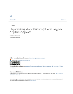 Hypothesizing a New Case Study House Program