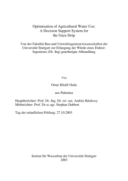 Optimisation of Agricultural Water Use: A Decision Support System