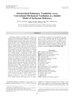 Intratracheal Pulmonary Ventilation versus Conventional