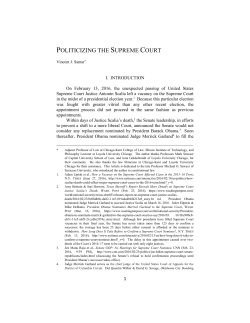 politicizing the supreme court - SIU School of Law