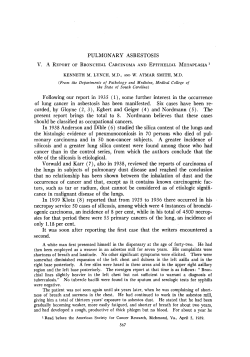 PULMONARY ASBESTOSIS V. A REPORT OF