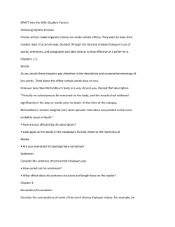 DRAFT Into the Wild&ndash;Student Version Analyzing Stylistic Choices