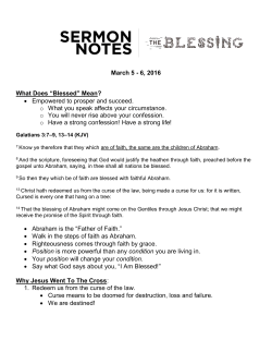 March 5 - 6, 2016 What Does &ldquo;Blessed&rdquo; Mean? &bull; Empowered to