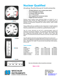 Nuclear Qualified Analog Switchboard Instruments