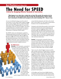 The Need for SPEED Criteria for Designing Effective Pyramids of