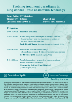 lung cancer &ndash; role of Immuno-Oncology