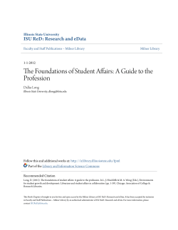 The Foundations of Student Affairs: A Guide to the Profession