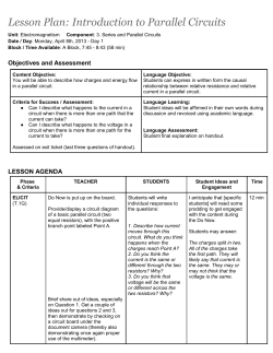 Lesson Plan: Introduction to Parallel Circuits