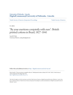 British printed cottons in Brazil, 1827-1841