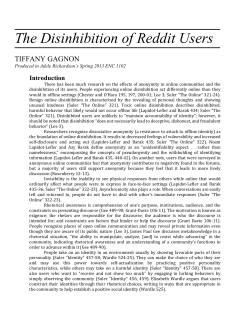 The Disinhibition of Reddit Users