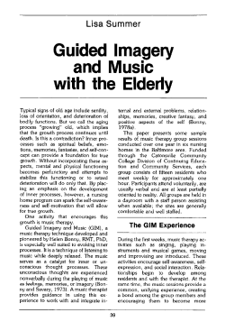 Guided Imagery and Music with the Elderly