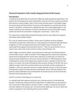 Pastoral Evaluation of the Family Integrated Church Movement