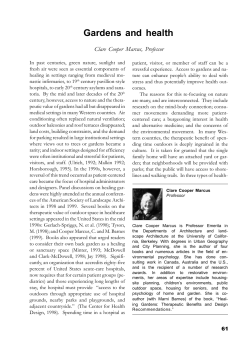 Gardens and health - International Academy for Design and Health