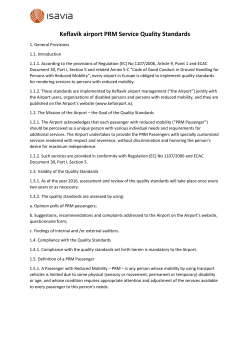 Quality standard for passengers with reduced mobility