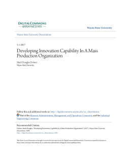 Developing Innovation Capability In A Mass Production Organization