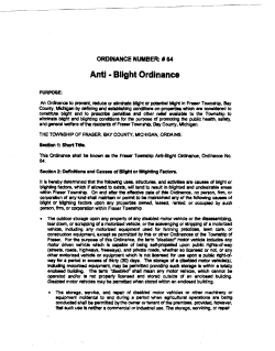 Anti &bull; Blight Ordinance