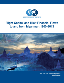 Flight Capital and Illicit Financial Flows to and from Myanmar: 1960