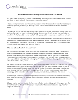 Threshold Conversations: Making Difficult
