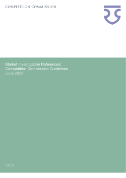 Market investigation references: Competition Commission guidelines